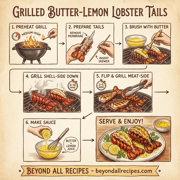 Grilled Butter-Lemon Lobster Tails instructions