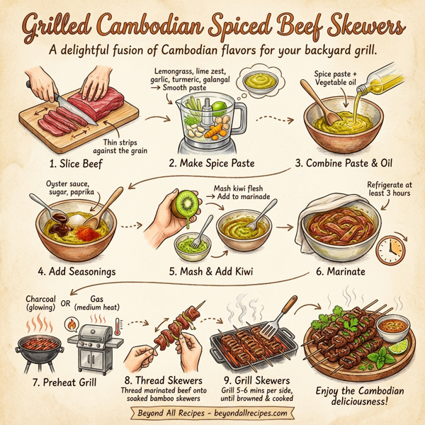 Grilled Cambodian Spiced Beef Skewers instructions