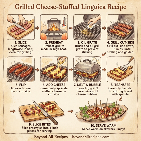 Grilled Cheese-Stuffed Linguica instructions
