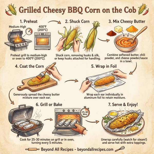 Grilled Cheesy BBQ Corn on the Cob instructions