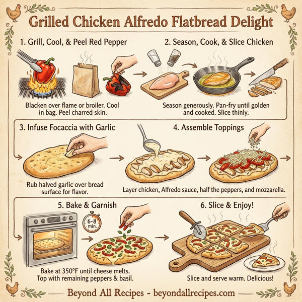 Grilled Chicken Alfredo Flatbread Delight instructions