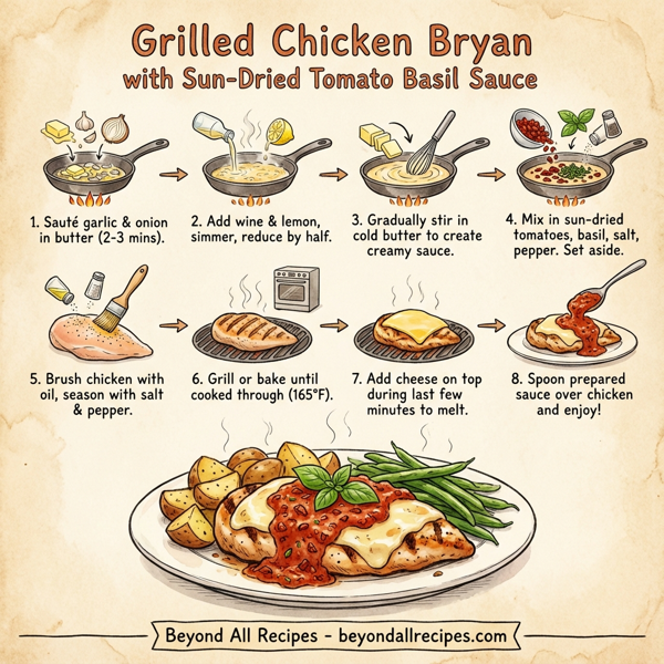 Grilled Chicken Bryan with Sun-Dried Tomato Basil Sauce instructions