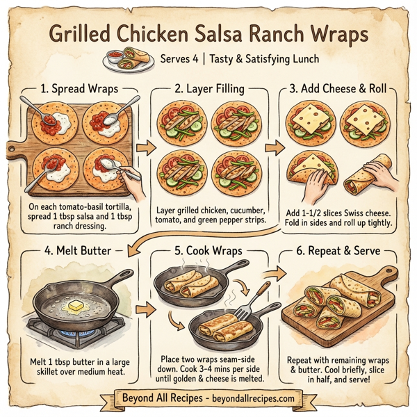 Grilled Chicken Salsa Ranch Wraps instructions