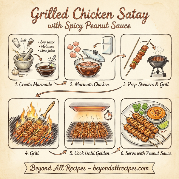 Grilled Chicken Satay with Spicy Peanut Sauce instructions