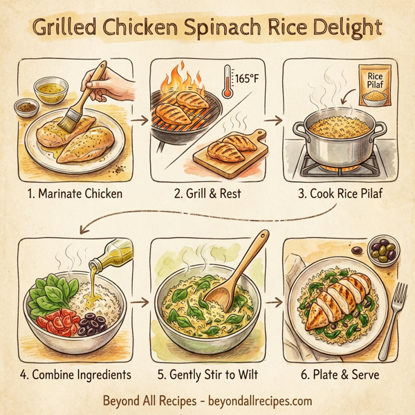 Grilled Chicken Spinach Rice Delight instructions