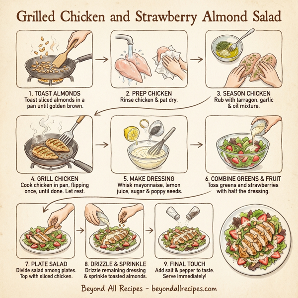 Grilled Chicken and Strawberry Almond Salad instructions
