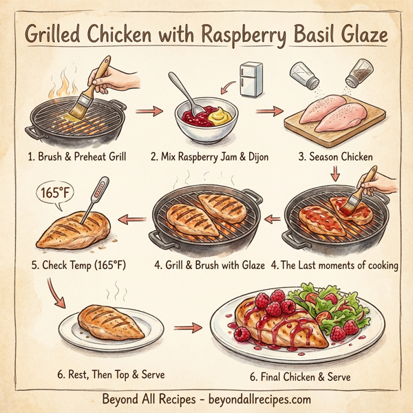 Grilled Chicken with Raspberry Basil Glaze instructions