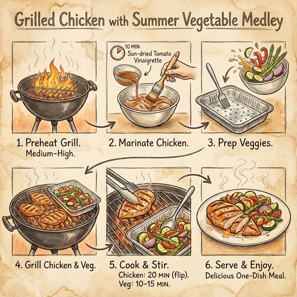 Grilled Chicken with Summer Vegetable Medley instructions