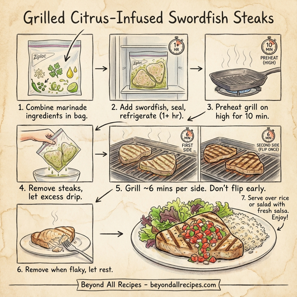 Grilled Citrus-Infused Swordfish Steaks instructions