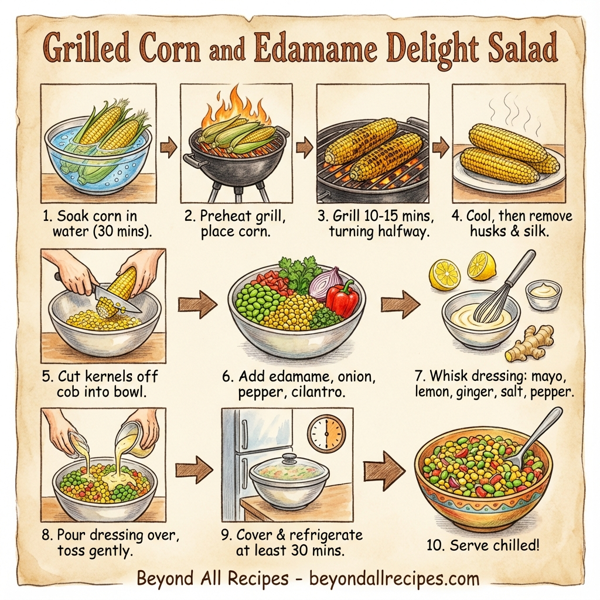 Grilled Corn and Edamame Delight Salad instructions