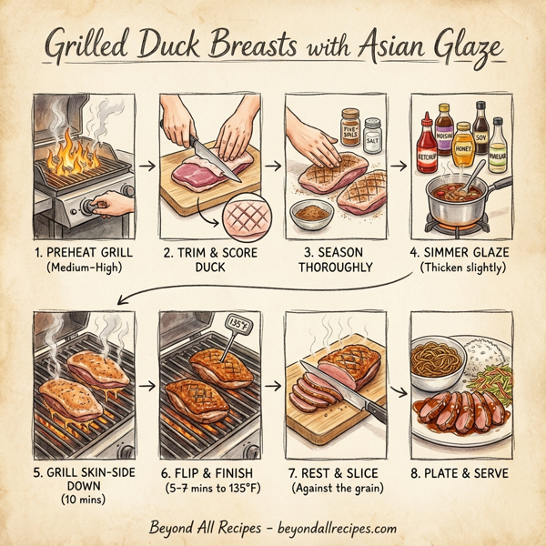 Grilled Duck Breasts with Asian Glaze instructions