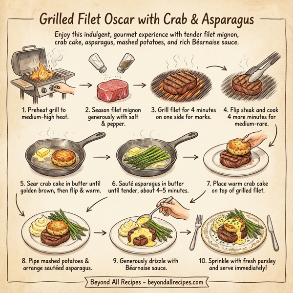 Grilled Filet Oscar with Crab & Asparagus instructions