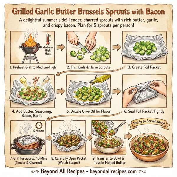 Grilled Garlic Butter Brussels Sprouts with Bacon instructions