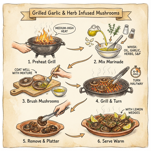 Grilled Garlic and Herb Infused Mushrooms instructions