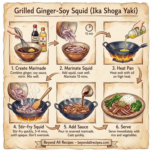 Grilled Ginger-Soy Squid (Ika Shoga Yaki) instructions