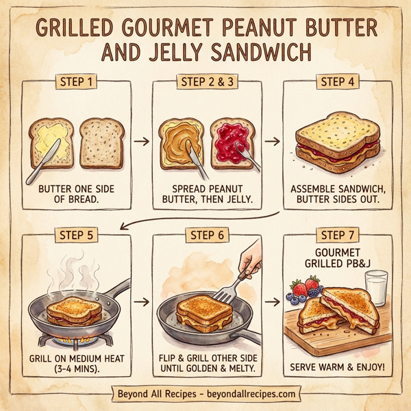 Grilled Gourmet Peanut Butter and Jelly Sandwich instructions