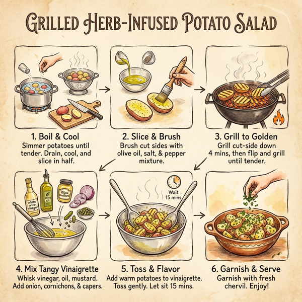 Grilled Herb-Infused Potato Salad with Tangy Vinaigrette instructions