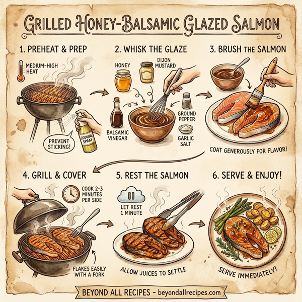 Grilled Honey-Balsamic Glazed Salmon with a Zesty Twist instructions