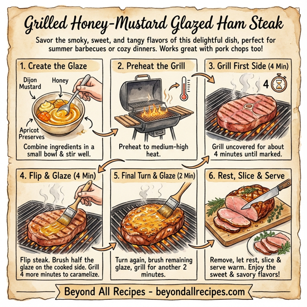 Grilled Honey-Mustard Glazed Ham Steak instructions