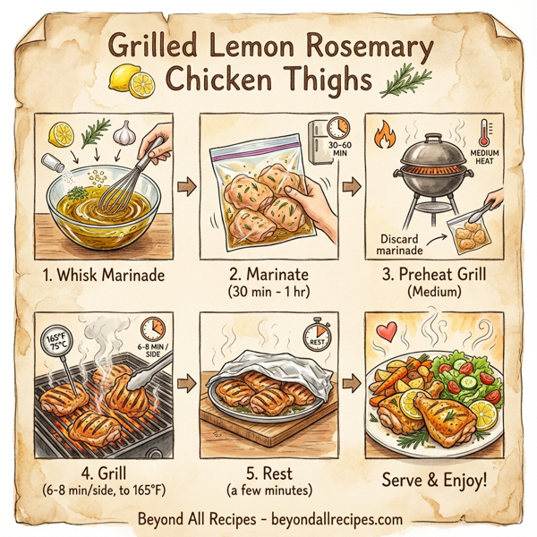 Grilled Lemon Rosemary Chicken Thighs instructions