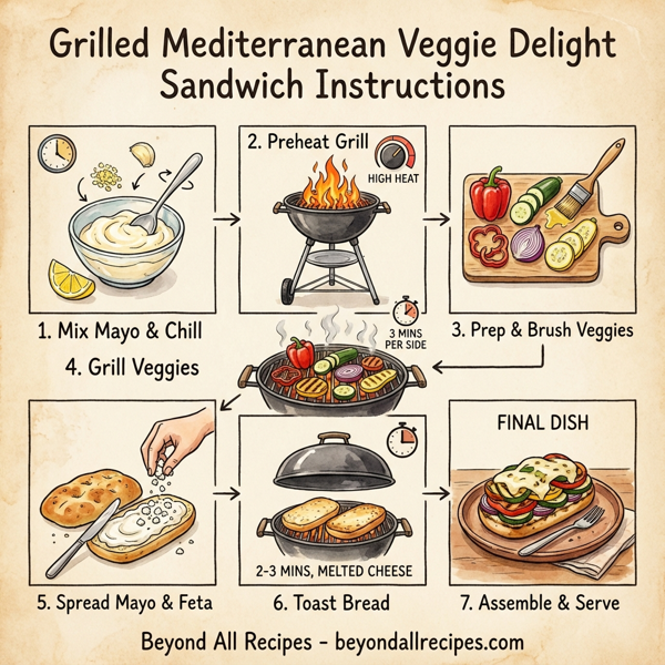 Grilled Mediterranean Veggie Delight Sandwich instructions