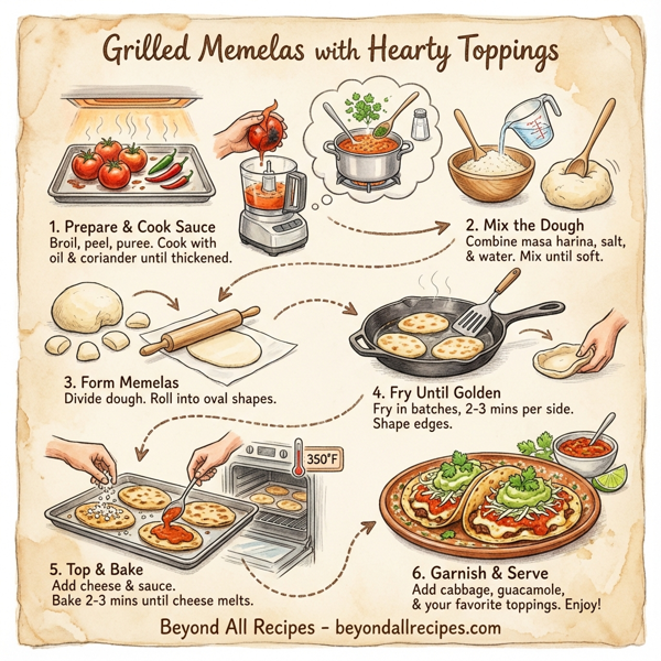 Grilled Memelas with Hearty Toppings instructions
