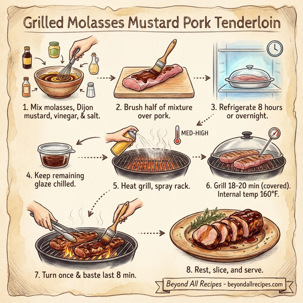 Grilled Molasses Mustard Pork Tenderloin instructions