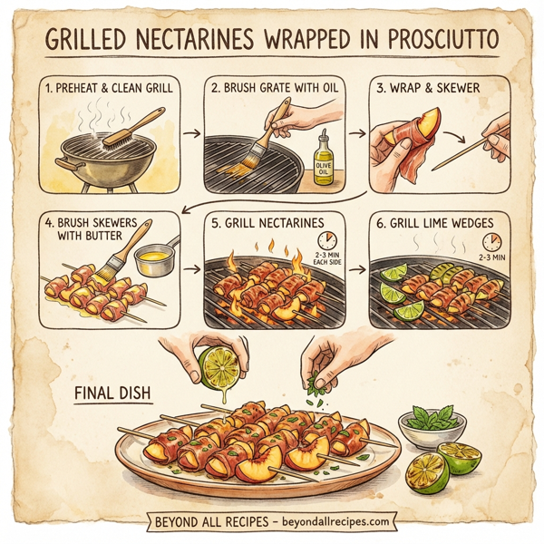 Grilled Nectarines Wrapped in Prosciutto instructions