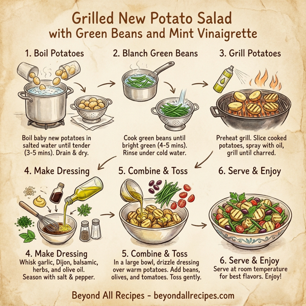 Grilled New Potato Salad with Green Beans and Mint Vinaigrette instructions