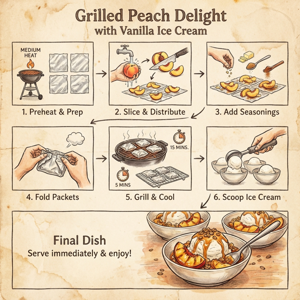 Grilled Peach Delight with Vanilla Ice Cream instructions