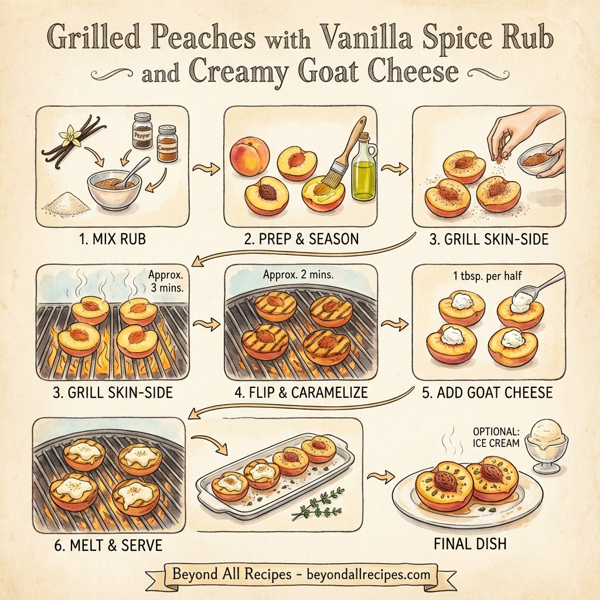 Grilled Peaches with Vanilla Spice Rub and Creamy Goat Cheese instructions