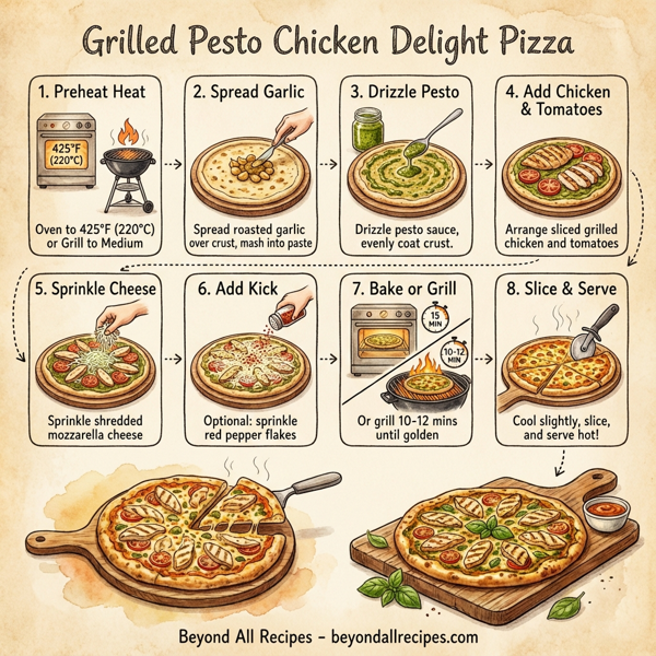 Grilled Pesto Chicken Delight Pizza instructions