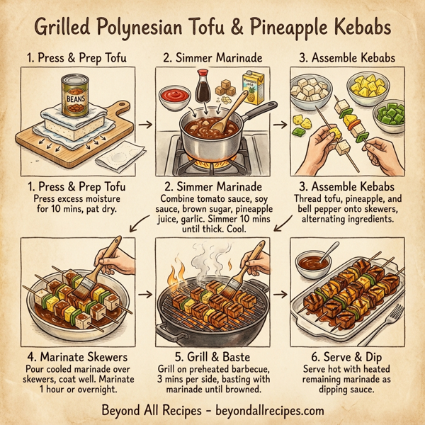 Grilled Polynesian Tofu & Pineapple Kebabs instructions