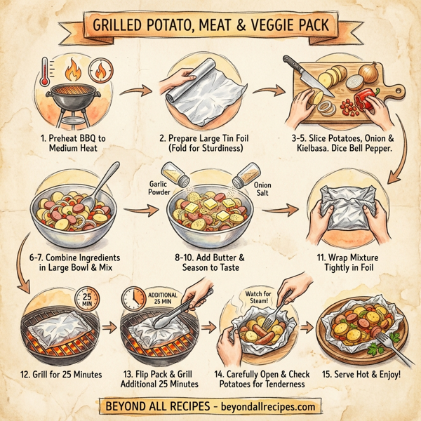 Grilled Potato, Meat & Veggie Pack instructions
