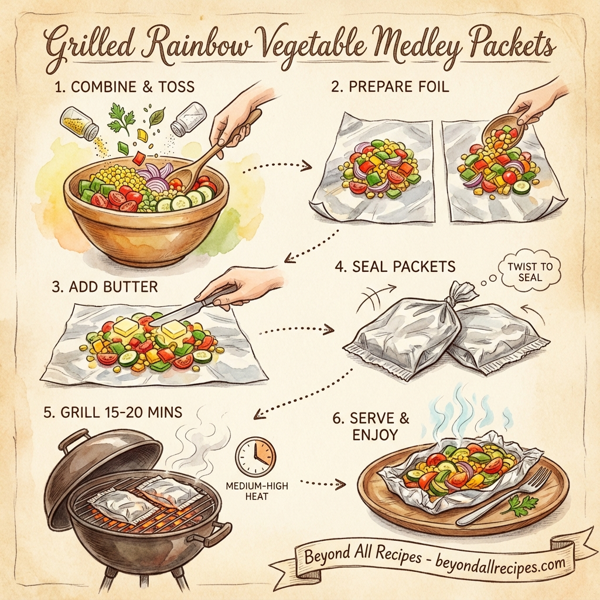 Grilled Rainbow Vegetable Medley Packets instructions