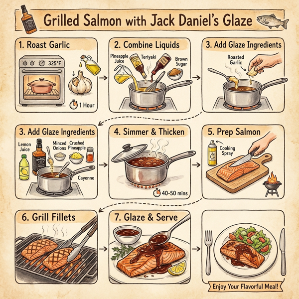 Grilled Salmon with Jack Daniel's Glaze instructions