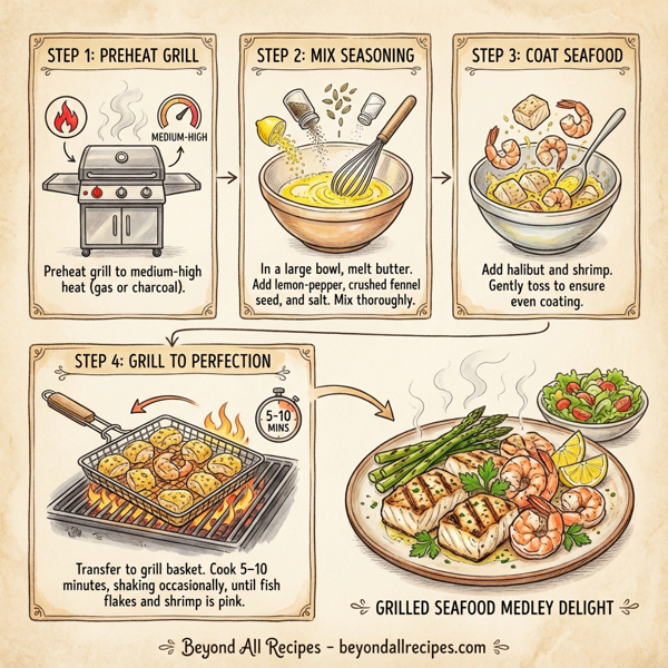 Grilled Seafood Medley Delight instructions