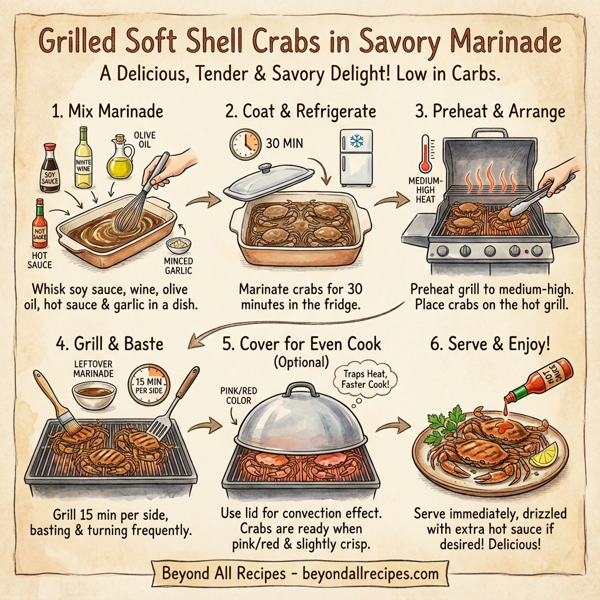 Grilled Soft Shell Crabs in Savory Marinade instructions