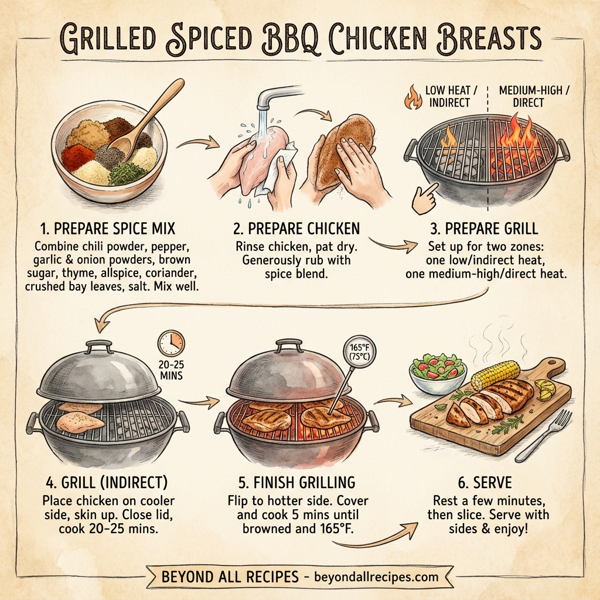 Grilled Spiced BBQ Chicken Breasts instructions