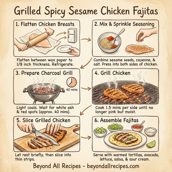 Grilled Spicy Sesame Chicken Fajitas instructions