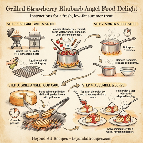 Grilled Strawberry-Rhubarb Angel Food Delight instructions