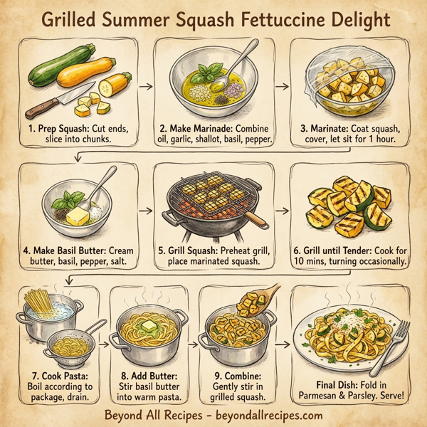 Grilled Summer Squash Fettuccine Delight instructions