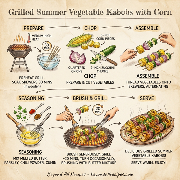 Grilled Summer Vegetable Kabobs with Corn instructions