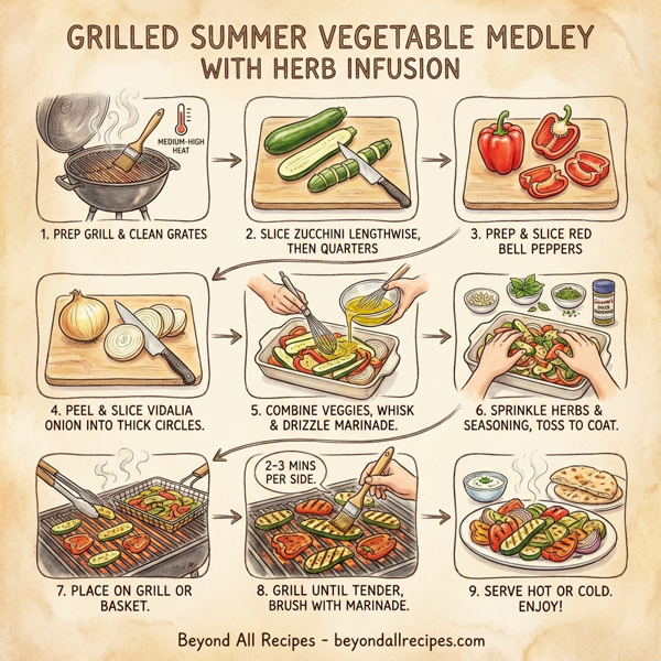 Grilled Summer Vegetable Medley with Herb Infusion instructions
