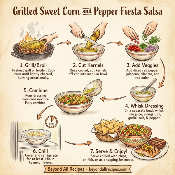 Grilled Sweet Corn and Pepper Fiesta Salsa instructions