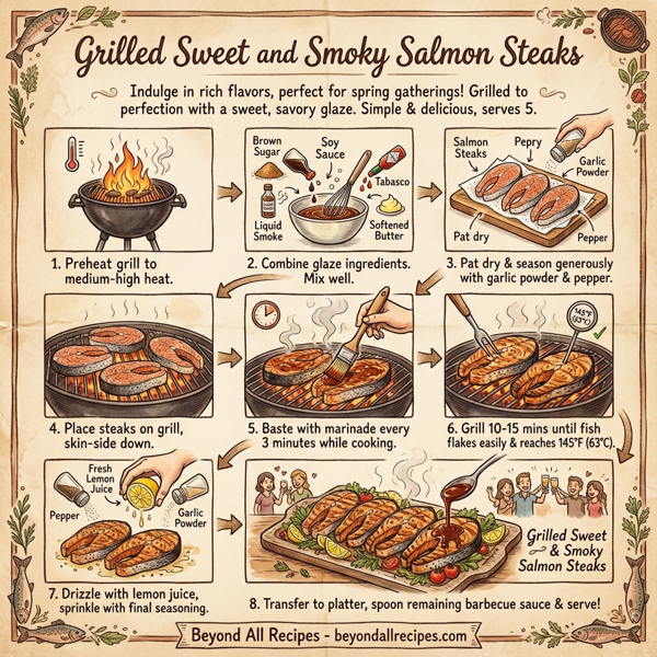 Grilled Sweet and Smoky Salmon Steaks instructions