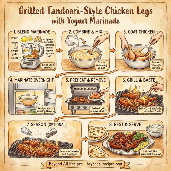 Grilled Tandoori-Style Chicken Legs with Yogurt Marinade instructions