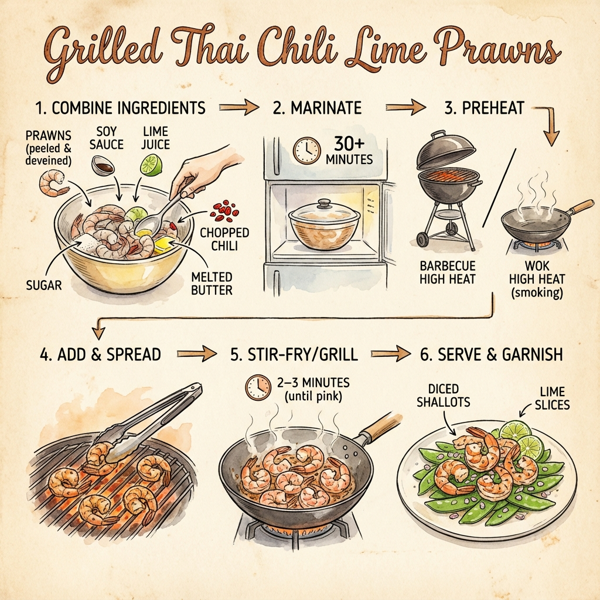 Grilled Thai Chili Lime Prawns instructions