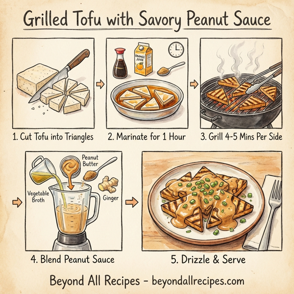 Grilled Tofu with Savory Peanut Sauce instructions