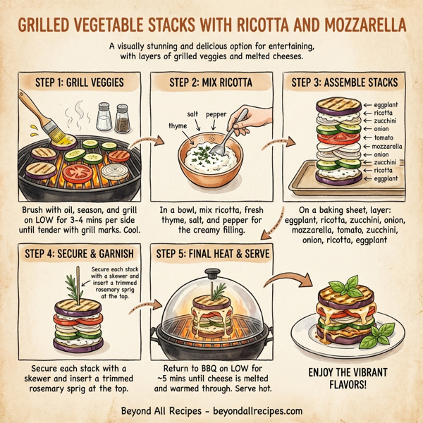 Grilled Vegetable Stacks with Ricotta and Mozzarella instructions